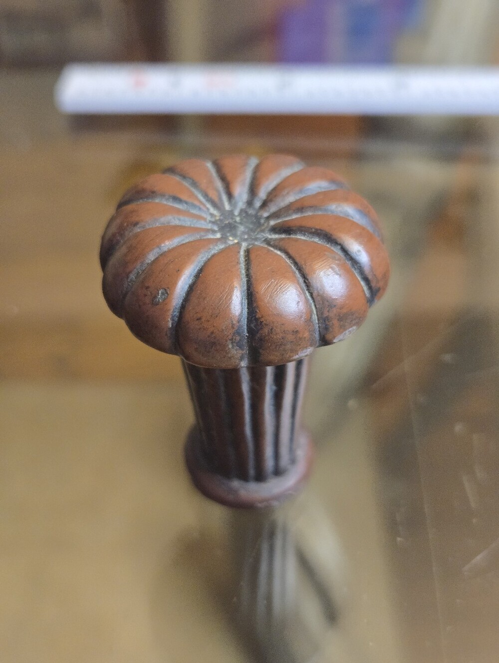 Carved Wooden Pumpkin Top Lampshade Finial